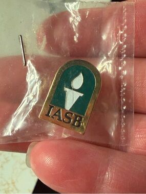 IASB Lapel Pin - Green & Gold Torch Design